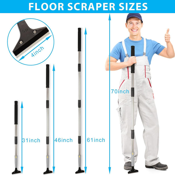 PBTEK heavy-duty stainless steel floor scraper