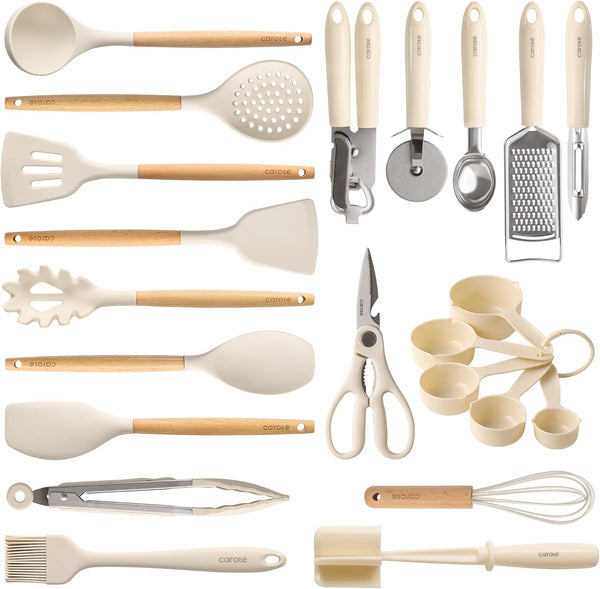 PBTEK comprehensive 22-piece silicone cooking utensils set